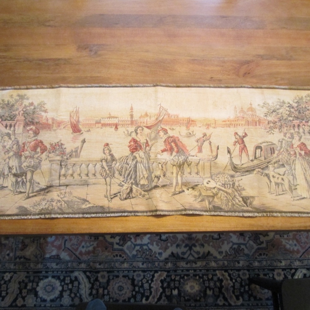 Vintage Italian Medieval Venice Scene Tapestry